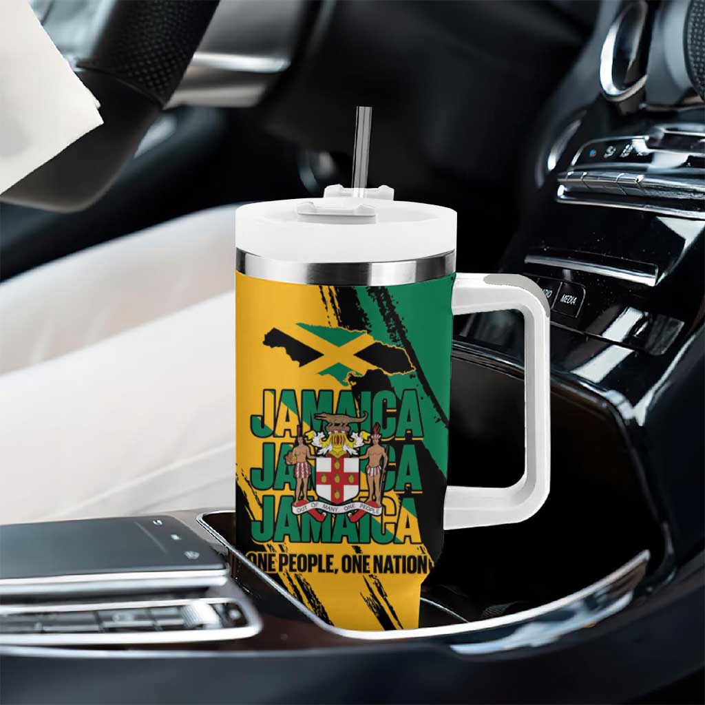 Jumieka Independence Day Tumbler With Handle Jamaica One People, One Nation
