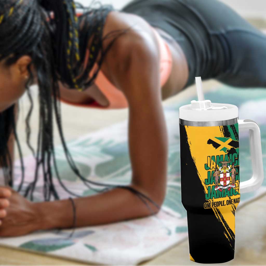 Jumieka Independence Day Tumbler With Handle Jamaica One People, One Nation
