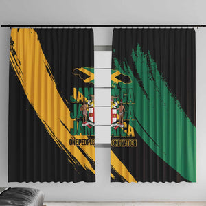 Jumieka Independence Day Window Curtain Jamaica One People, One Nation