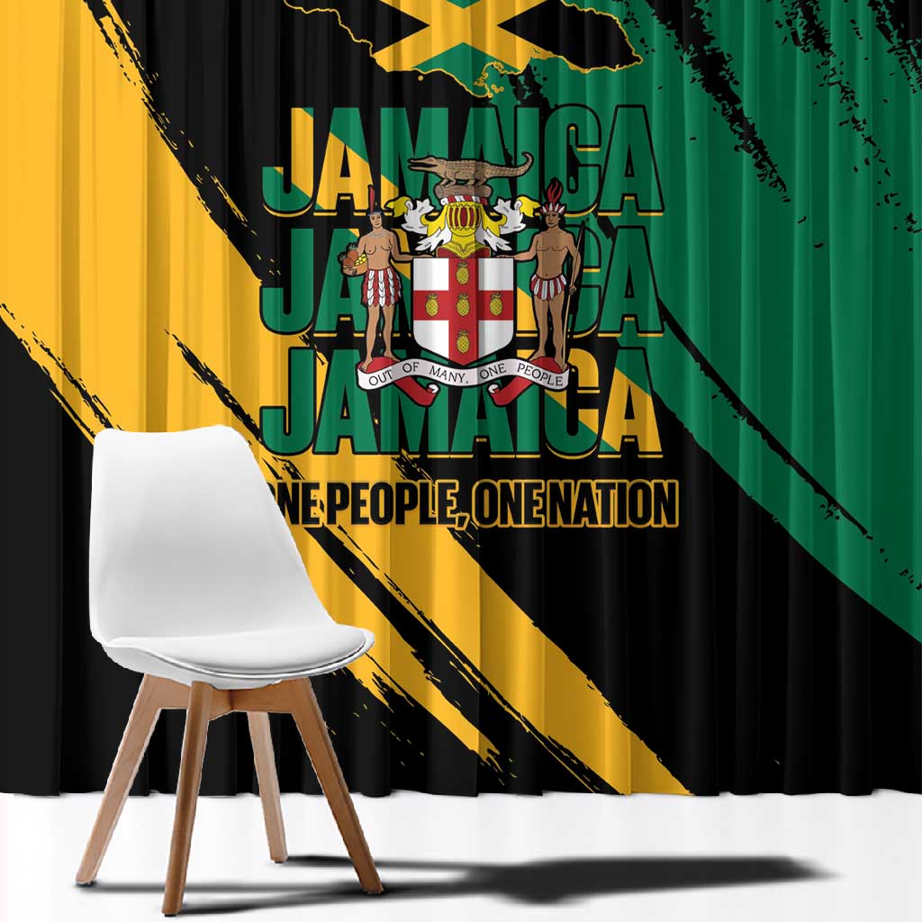 Jumieka Independence Day Window Curtain Jamaica One People, One Nation