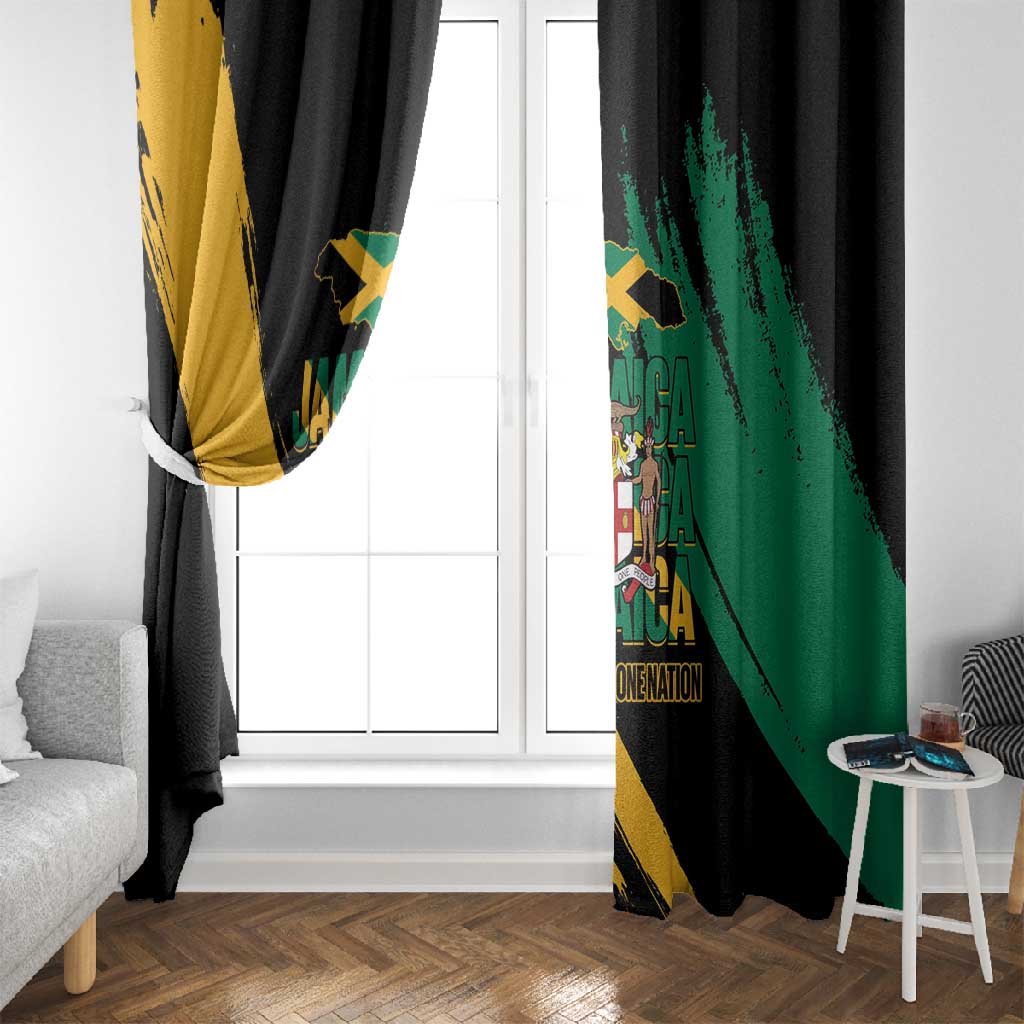 Jumieka Independence Day Window Curtain Jamaica One People, One Nation