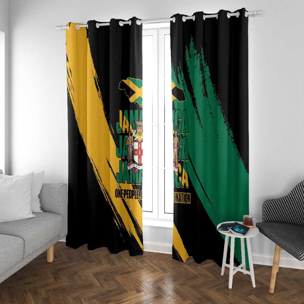 Jumieka Independence Day Window Curtain Jamaica One People, One Nation