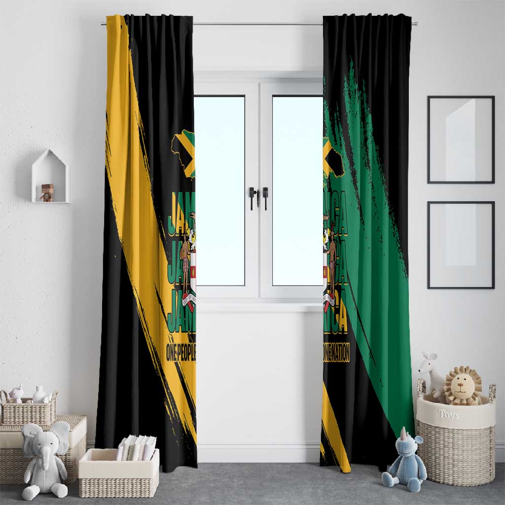 Jumieka Independence Day Window Curtain Jamaica One People, One Nation