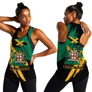 Jumieka Independence Day Women Racerback Tank Jamaica One People, One Nation