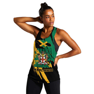 Jumieka Independence Day Women Racerback Tank Jamaica One People, One Nation