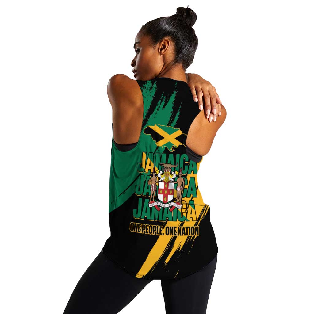 Jumieka Independence Day Women Racerback Tank Jamaica One People, One Nation