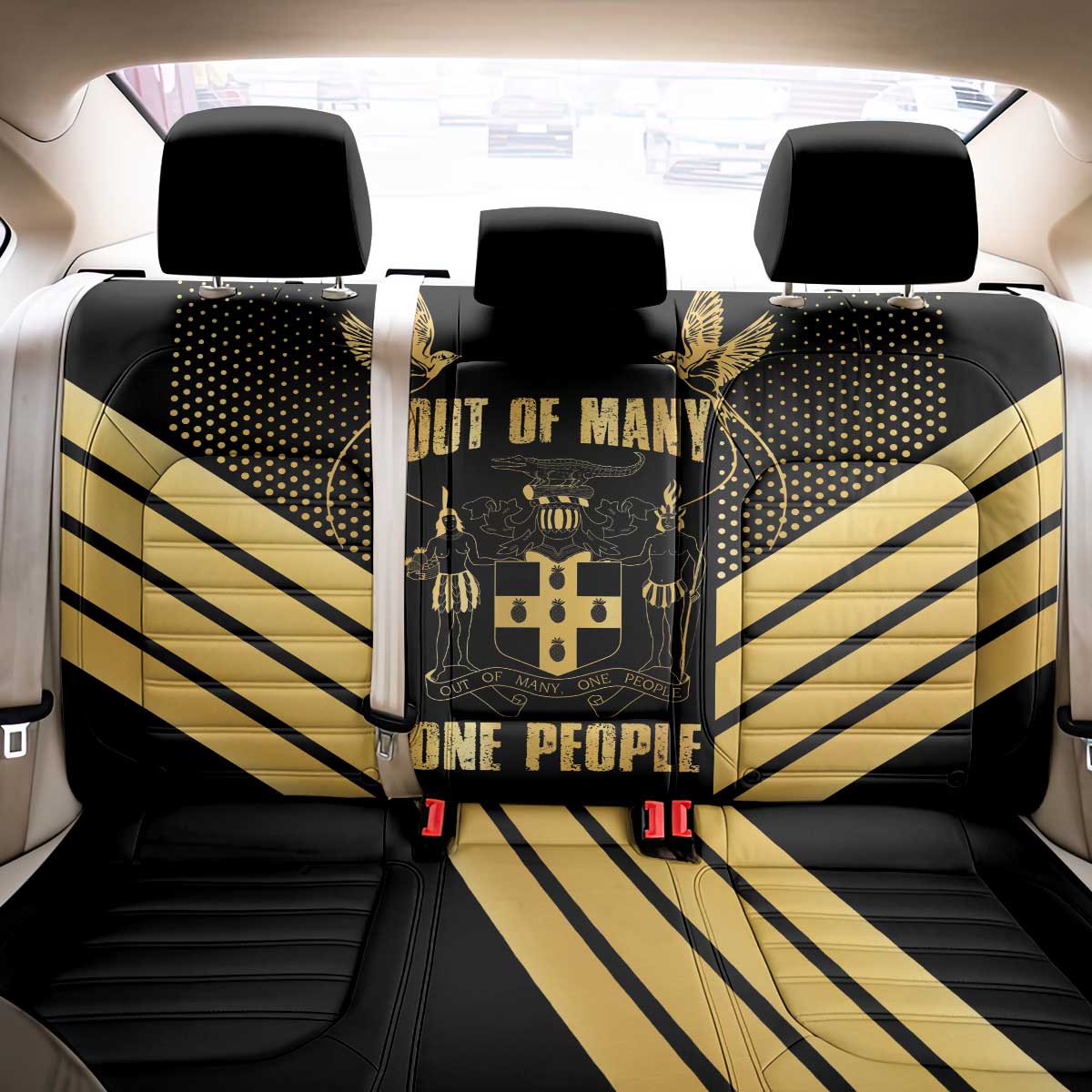 Jumieka Independence Day Back Car Seat Cover Out Of Many, One People Gold Color