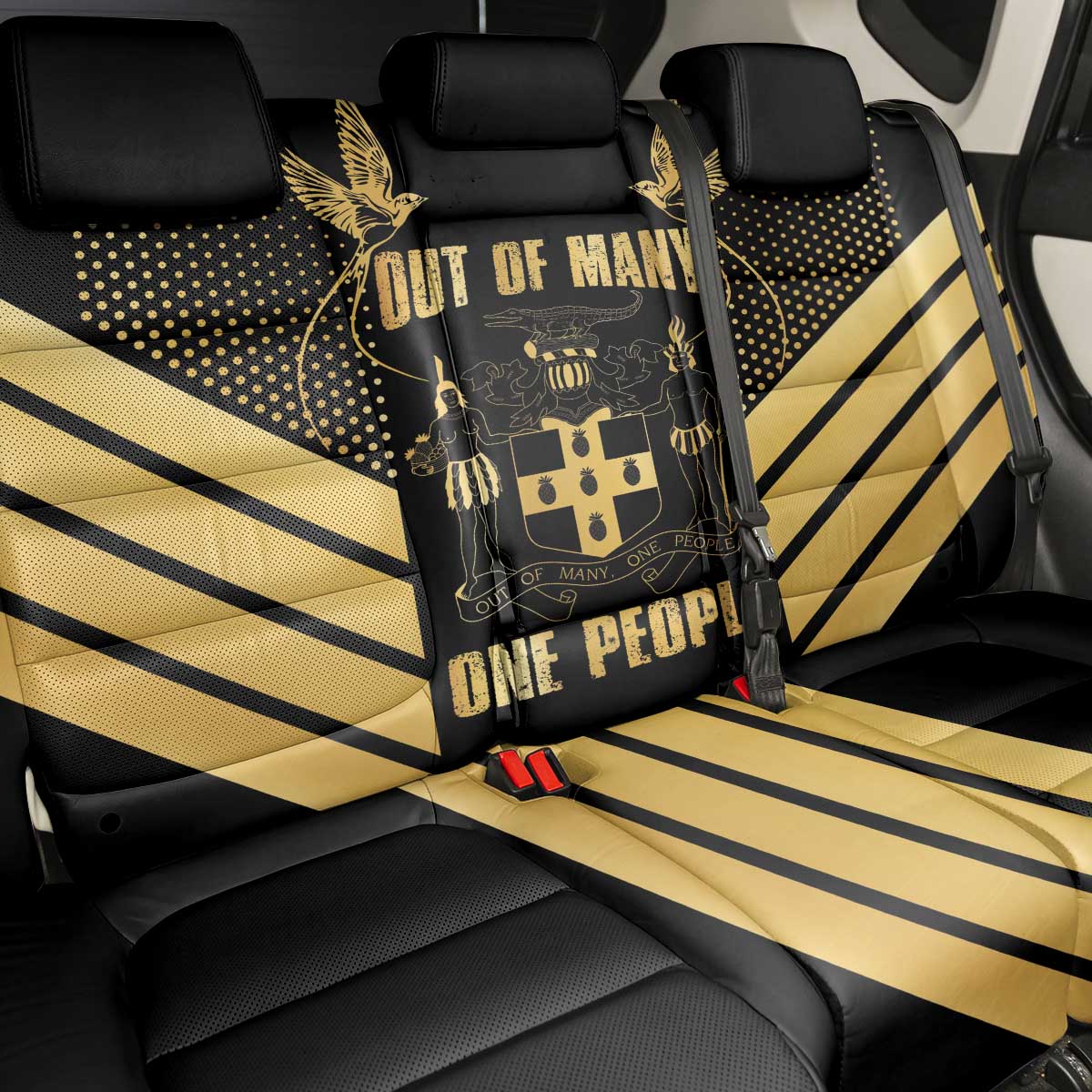 Jumieka Independence Day Back Car Seat Cover Out Of Many, One People Gold Color