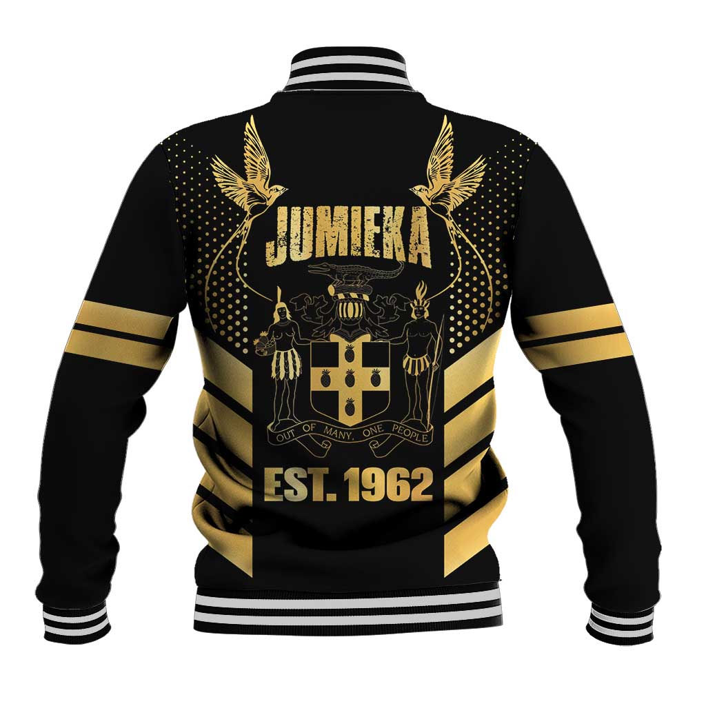 Jumieka Independence Day Baseball Jacket Out Of Many, One People Gold Color