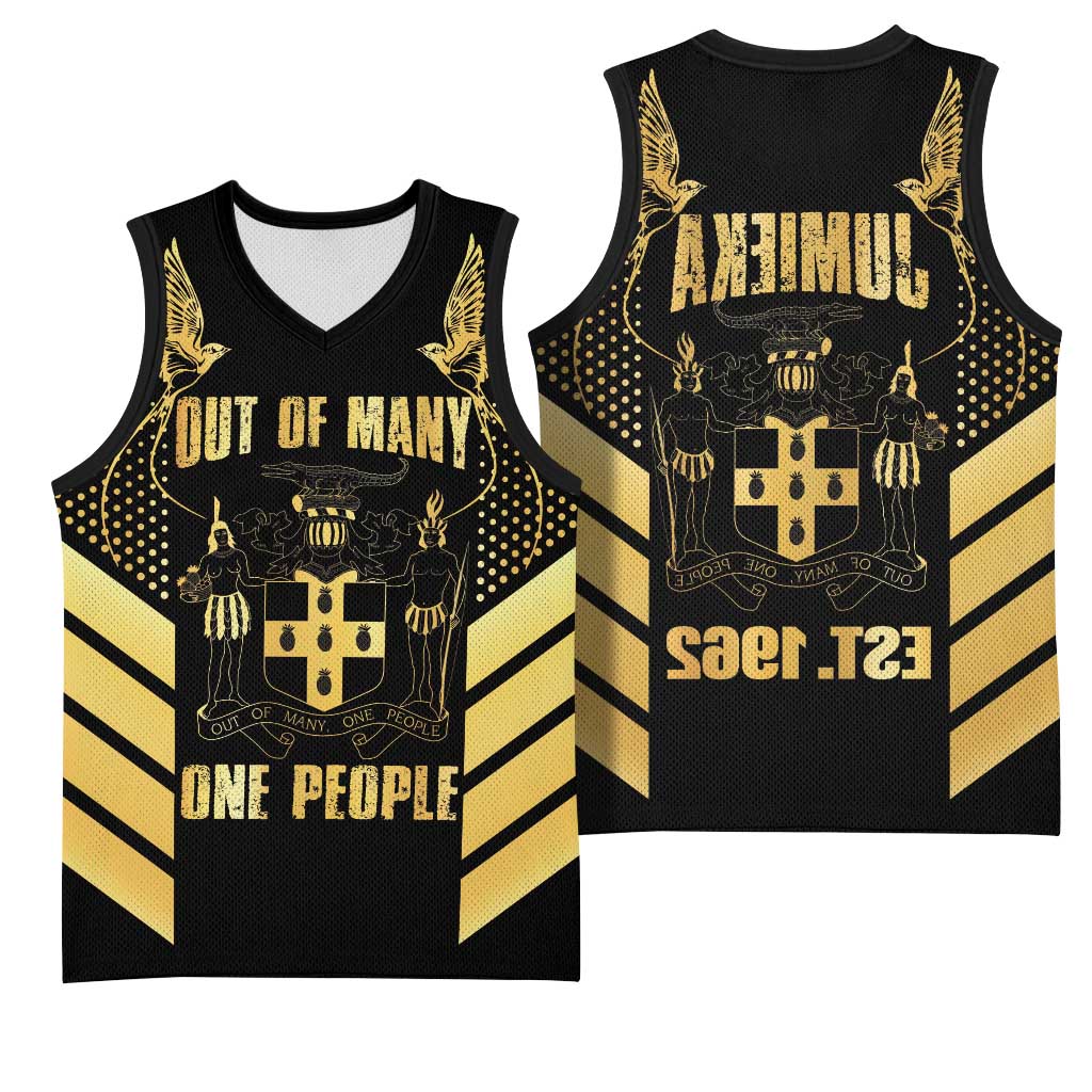 Jumieka Independence Day Basketball Jersey Out Of Many, One People Gold Color - African Pride