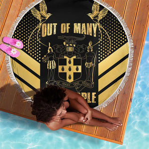 Jumieka Independence Day Beach Blanket Out Of Many, One People Gold Color