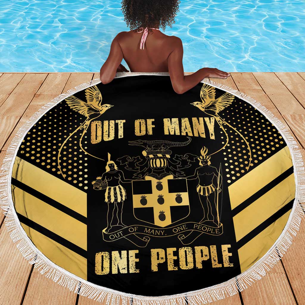 Jumieka Independence Day Beach Blanket Out Of Many, One People Gold Color