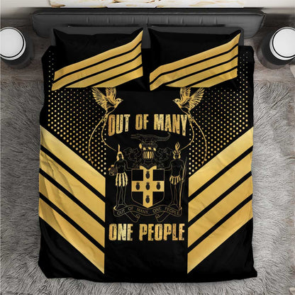 Jumieka Independence Day Bedding Set Out Of Many, One People Gold Color