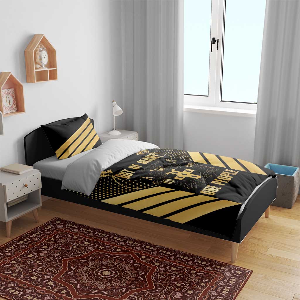 Jumieka Independence Day Bedding Set Out Of Many, One People Gold Color
