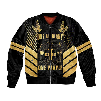 Jumieka Independence Day Bomber Jacket Out Of Many, One People Gold Color