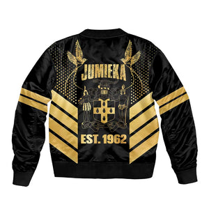 Jumieka Independence Day Bomber Jacket Out Of Many, One People Gold Color