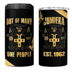 Jumieka Independence Day 4 in 1 Can Cooler Tumbler Out Of Many, One People Gold Color