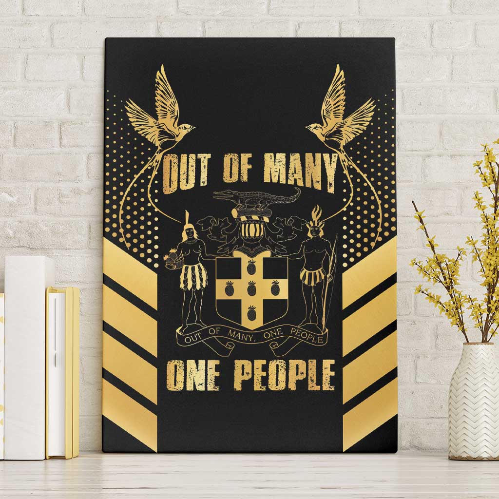 Jumieka Independence Day Canvas Wall Art Out Of Many, One People Gold Color