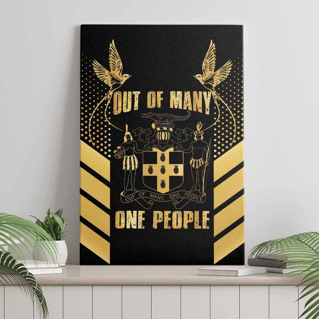 Jumieka Independence Day Canvas Wall Art Out Of Many, One People Gold Color