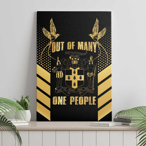 Jumieka Independence Day Canvas Wall Art Out Of Many, One People Gold Color