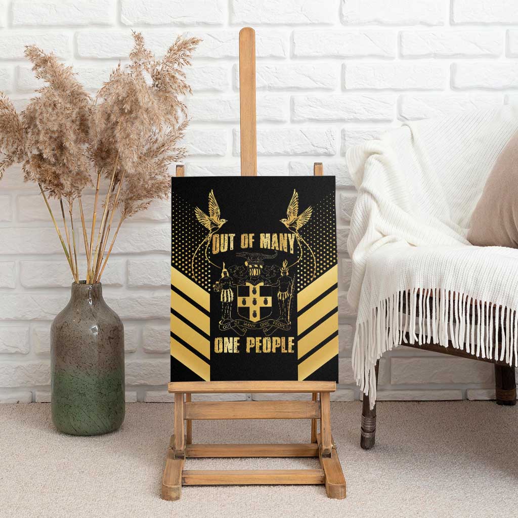 Jumieka Independence Day Canvas Wall Art Out Of Many, One People Gold Color