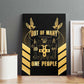 Jumieka Independence Day Canvas Wall Art Out Of Many, One People Gold Color