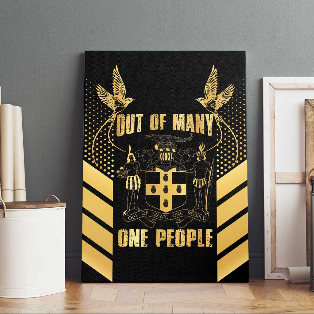 Jumieka Independence Day Canvas Wall Art Out Of Many, One People Gold Color