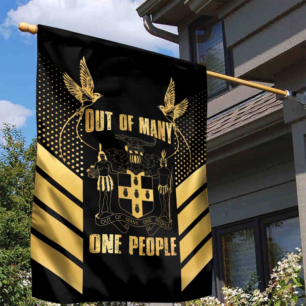 Jumieka Independence Day Garden Flag Out Of Many, One People Gold Color
