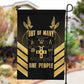 Jumieka Independence Day Garden Flag Out Of Many, One People Gold Color