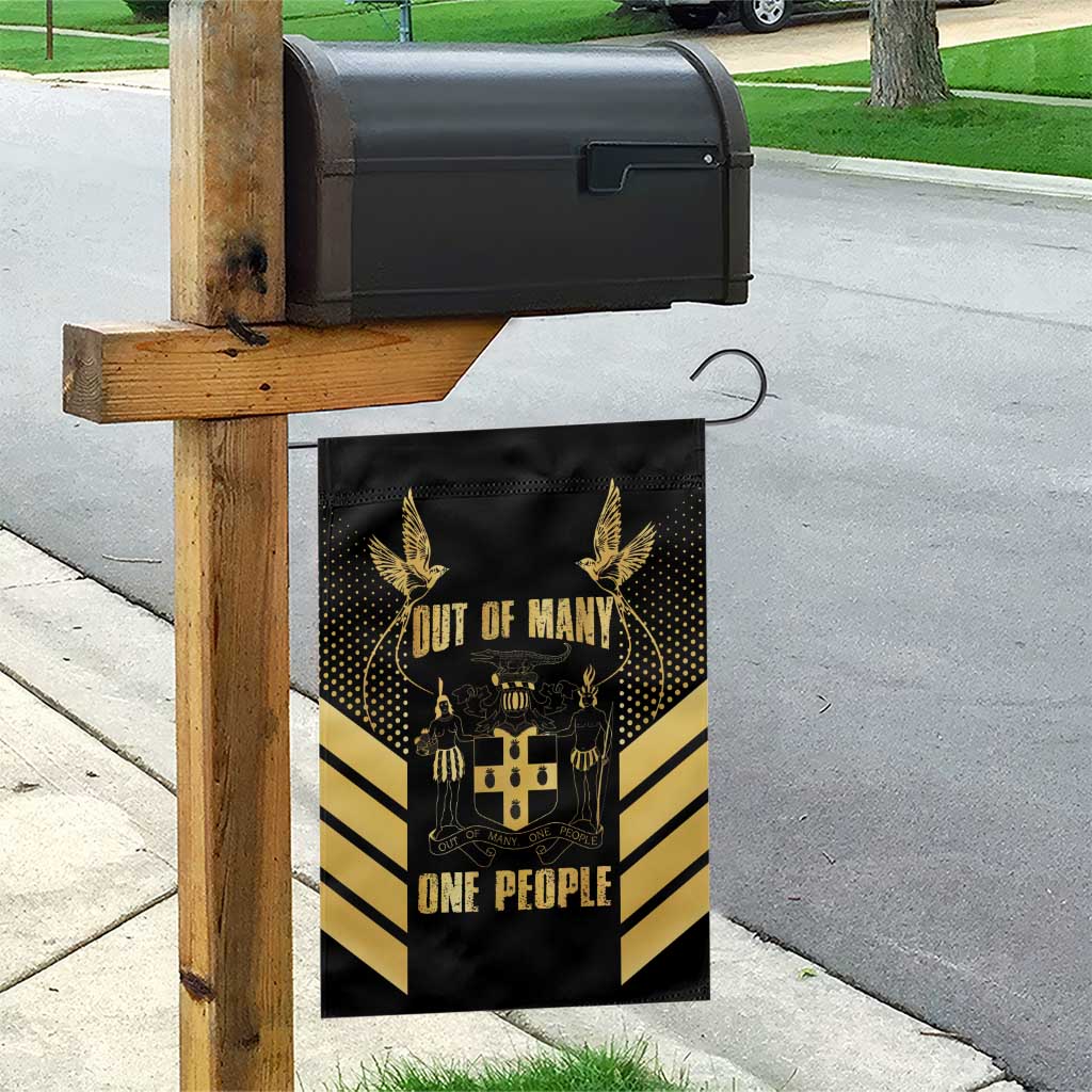 Jumieka Independence Day Garden Flag Out Of Many, One People Gold Color