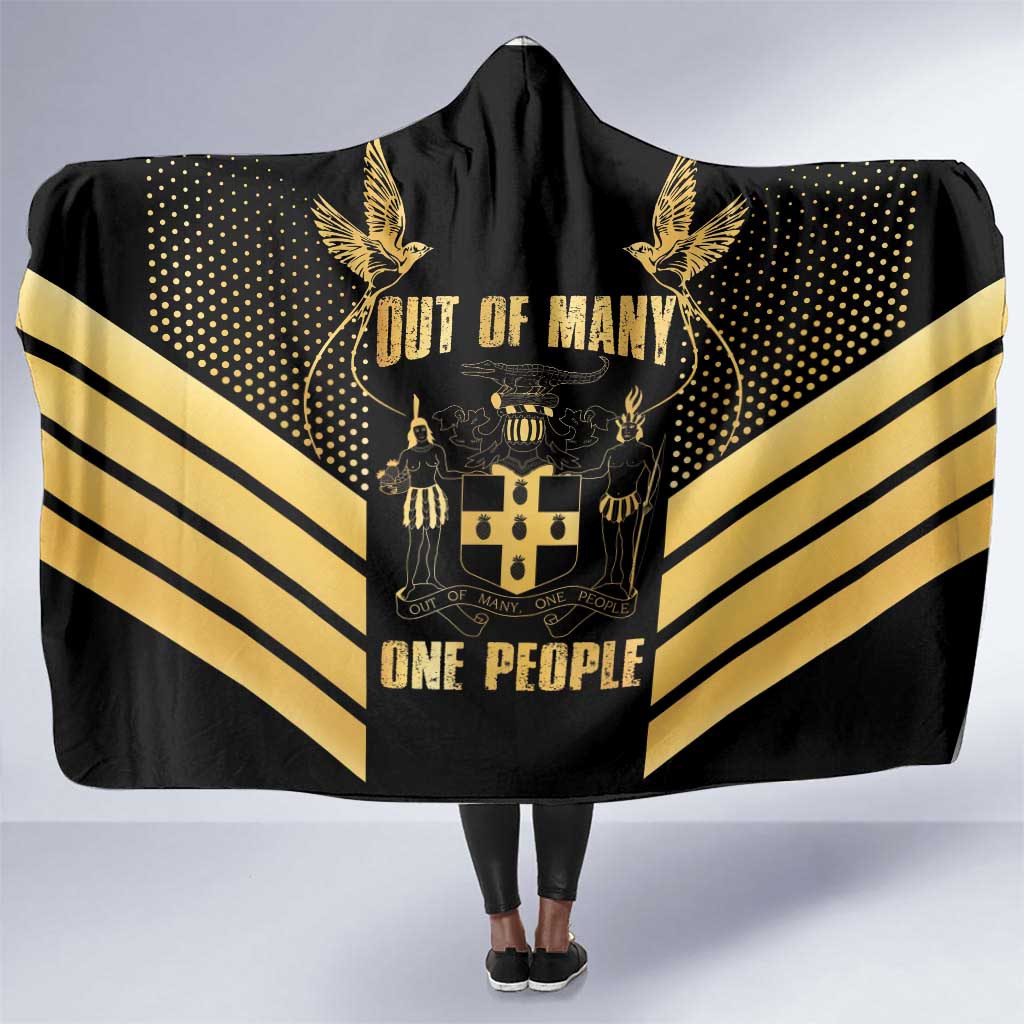Jumieka Independence Day Hooded Blanket Out Of Many, One People Gold Color