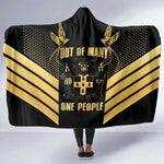 Jumieka Independence Day Hooded Blanket Out Of Many, One People Gold Color