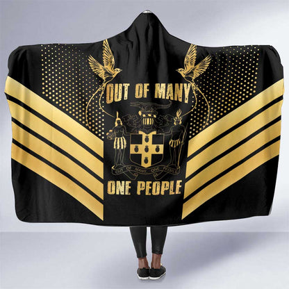 Jumieka Independence Day Hooded Blanket Out Of Many, One People Gold Color