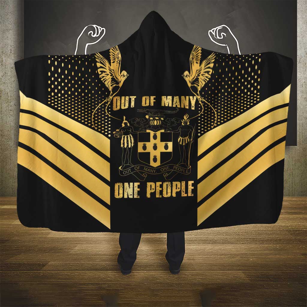 Jumieka Independence Day Hooded Blanket Out Of Many, One People Gold Color