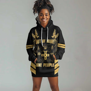 Jumieka Independence Day Hoodie Dress Out Of Many, One People Gold Color