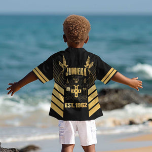 Jumieka Independence Day Kid Hawaiian Shirt Out Of Many, One People Gold Color