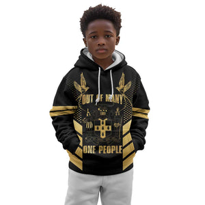 Jumieka Independence Day Kid Hoodie Out Of Many, One People Gold Color