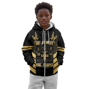 Jumieka Independence Day Kid Hoodie Out Of Many, One People Gold Color