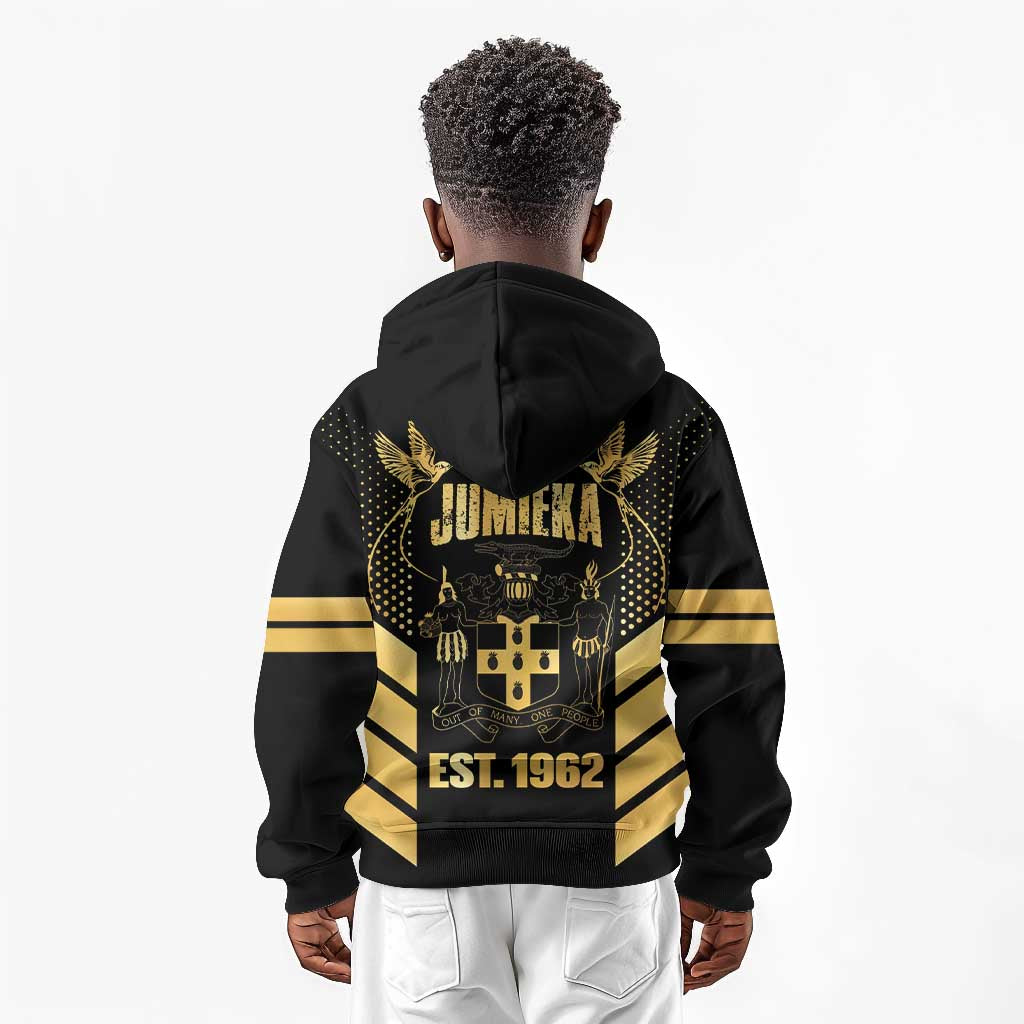 Jumieka Independence Day Kid Hoodie Out Of Many, One People Gold Color