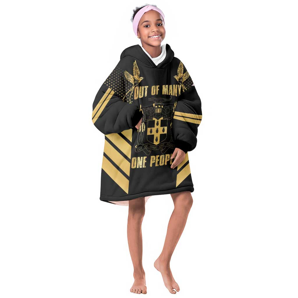Jumieka Independence Day Kid Wearable Blanket Hoodie Out Of Many, One People Gold Color