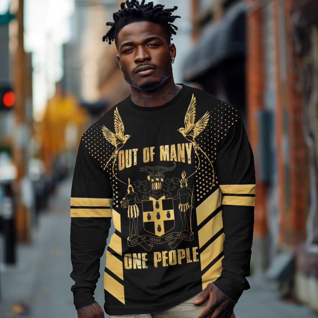 Jumieka Independence Day Long Sleeve Shirt Out Of Many, One People Gold Color