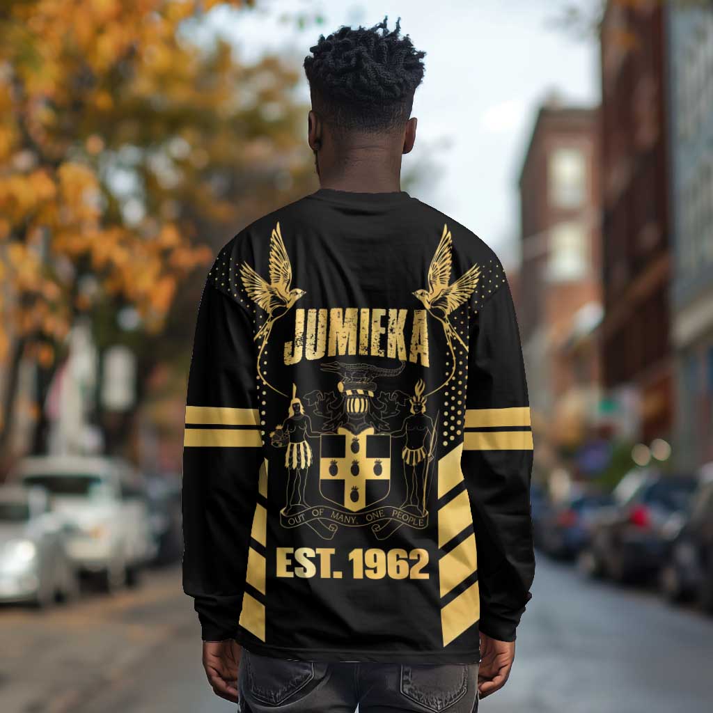 Jumieka Independence Day Long Sleeve Shirt Out Of Many, One People Gold Color