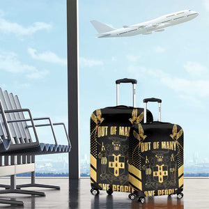 Jumieka Independence Day Luggage Cover Out Of Many, One People Gold Color