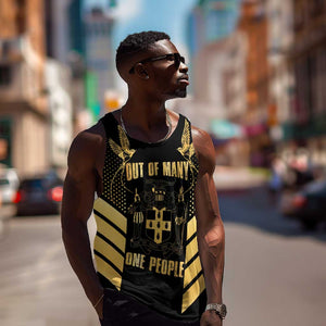 Jumieka Independence Day Men Tank Top Out Of Many, One People Gold Color