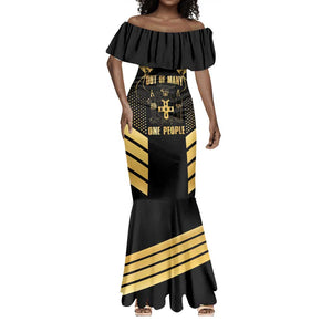 Jumieka Independence Day Mermaid Dress Out Of Many, One People Gold Color
