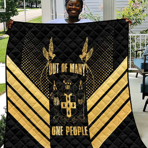 Jumieka Independence Day Quilt Out Of Many, One People Gold Color