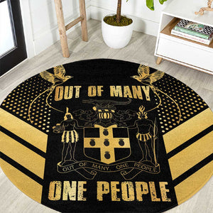 Jumieka Independence Day Round Carpet Out Of Many, One People Gold Color