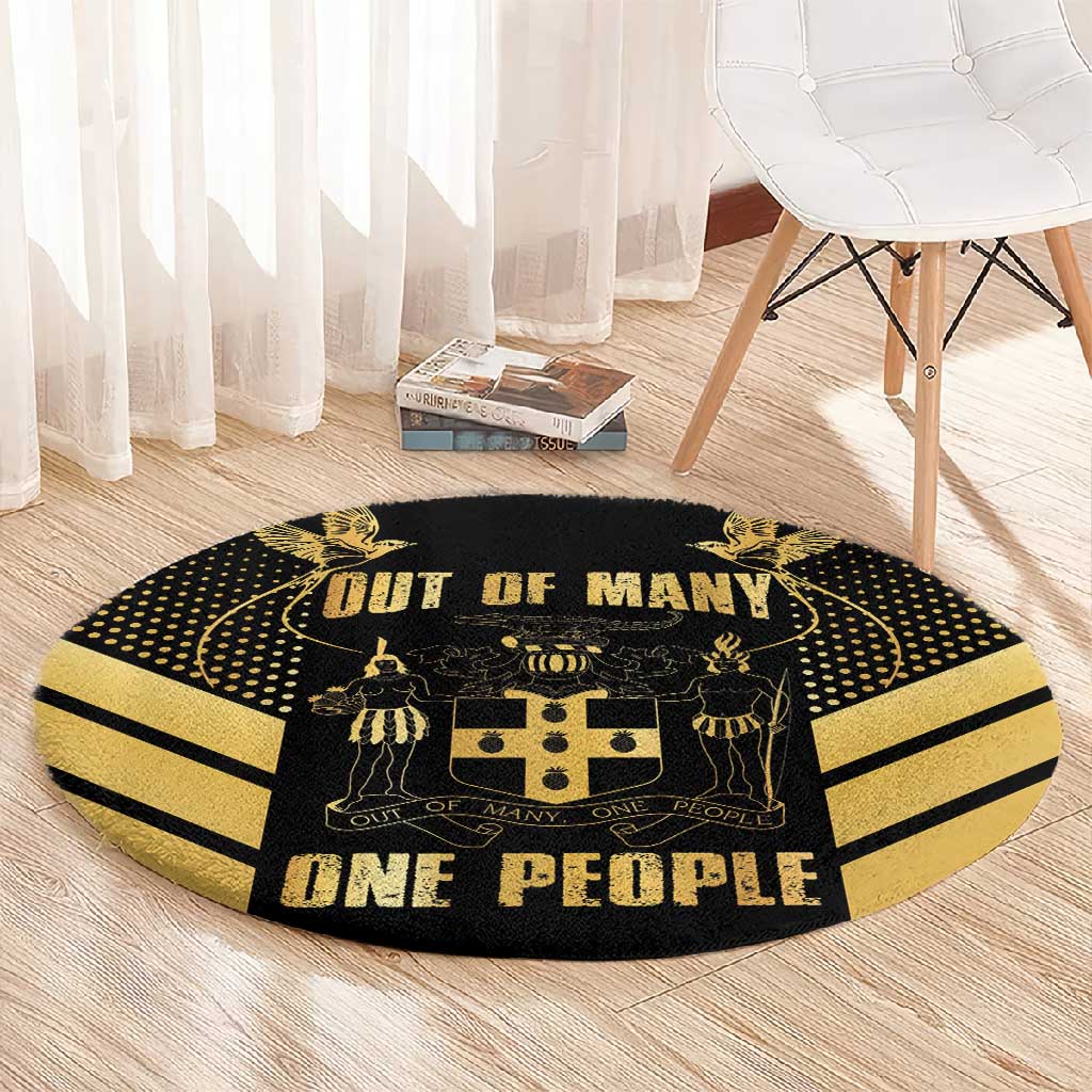 Jumieka Independence Day Round Carpet Out Of Many, One People Gold Color