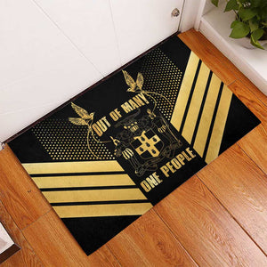 Jumieka Independence Day Rubber Doormat Out Of Many, One People Gold Color