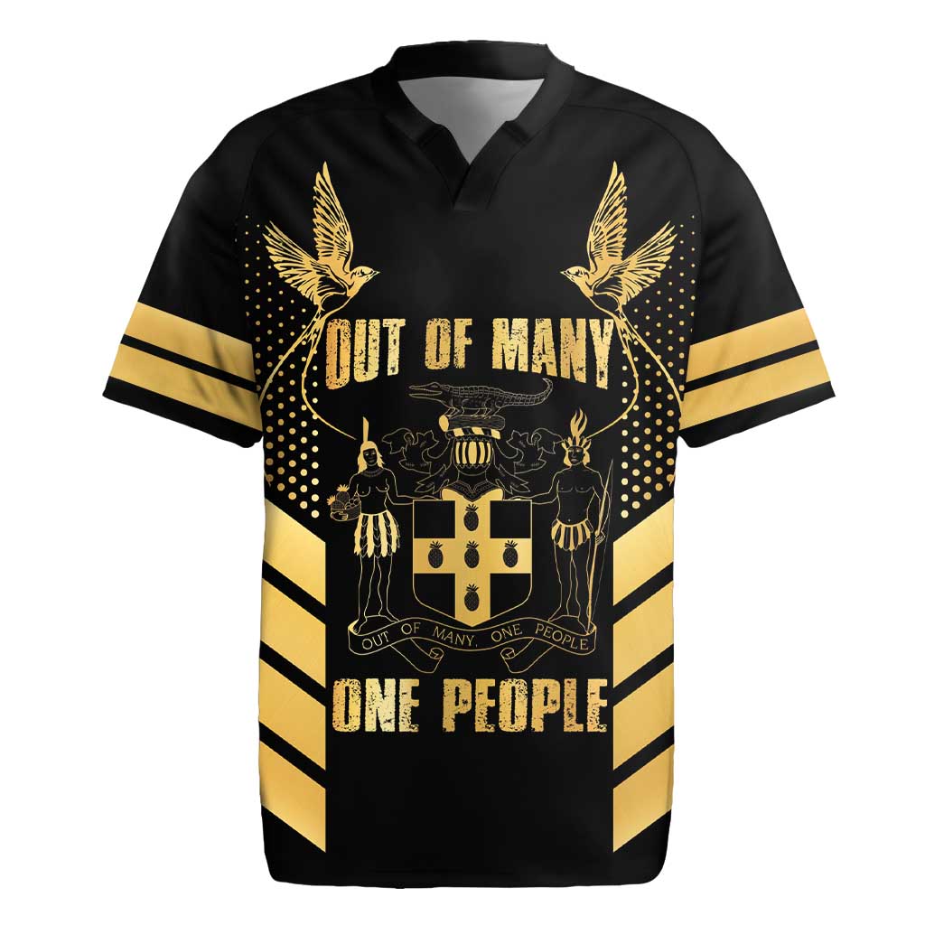 Jumieka Independence Day Rugby Jersey Out Of Many, One People Gold Color